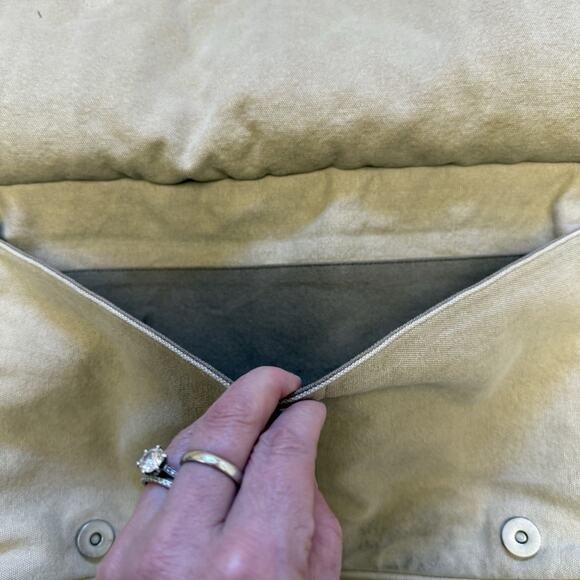 Mo & Co Anthropologie Tote Briefcase Leather Canvas Messenger Bag - Picture 3 of 5